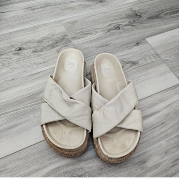 Zara Women's Sandals in Cream Sz 38 - Picture 6 of 8